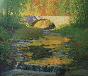 South Bend Bridge, Autumn, ca. 1920 by Alexis Jean Fournier