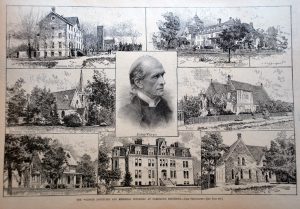This collage of schools in Faribault with which Bishop Whipple was associated was published in Harper's Weekly in 1888.